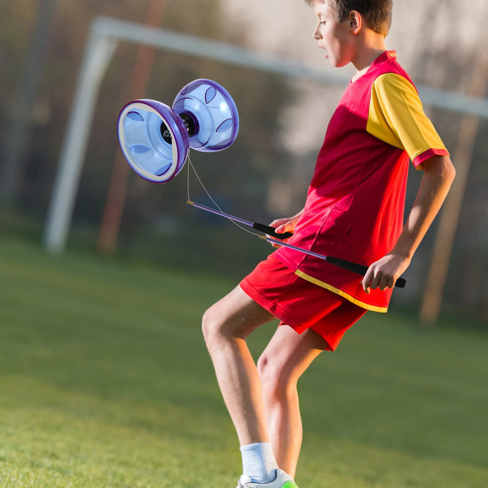 Yoyo Bearing Double-headed Diabolo Toys Fitness Set Soft Rubber Chinese for Kids