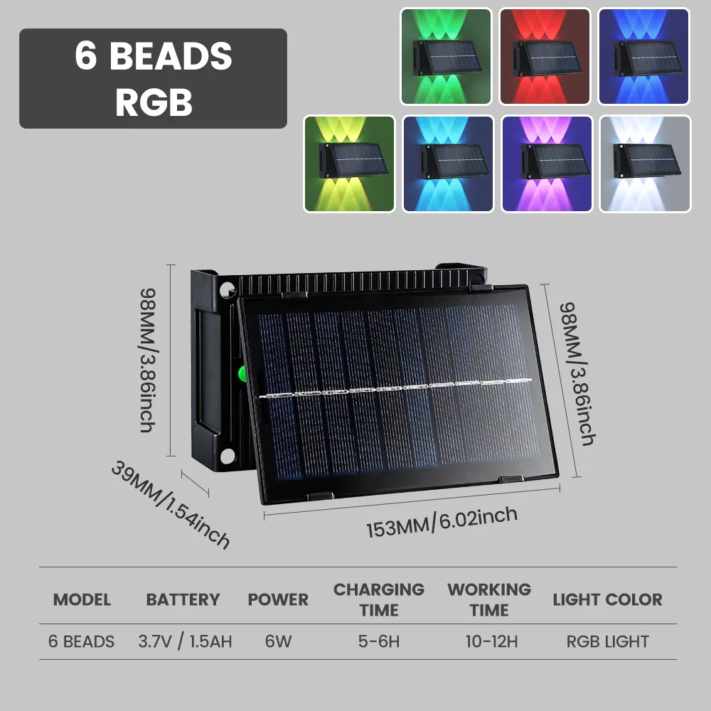 Multi-Kopwandlamp Op Zonne-Energie, Waterdichte Wandlamp Buiten, Inductie Binnenplaatslamp Geschikt Voor Buitenmuren