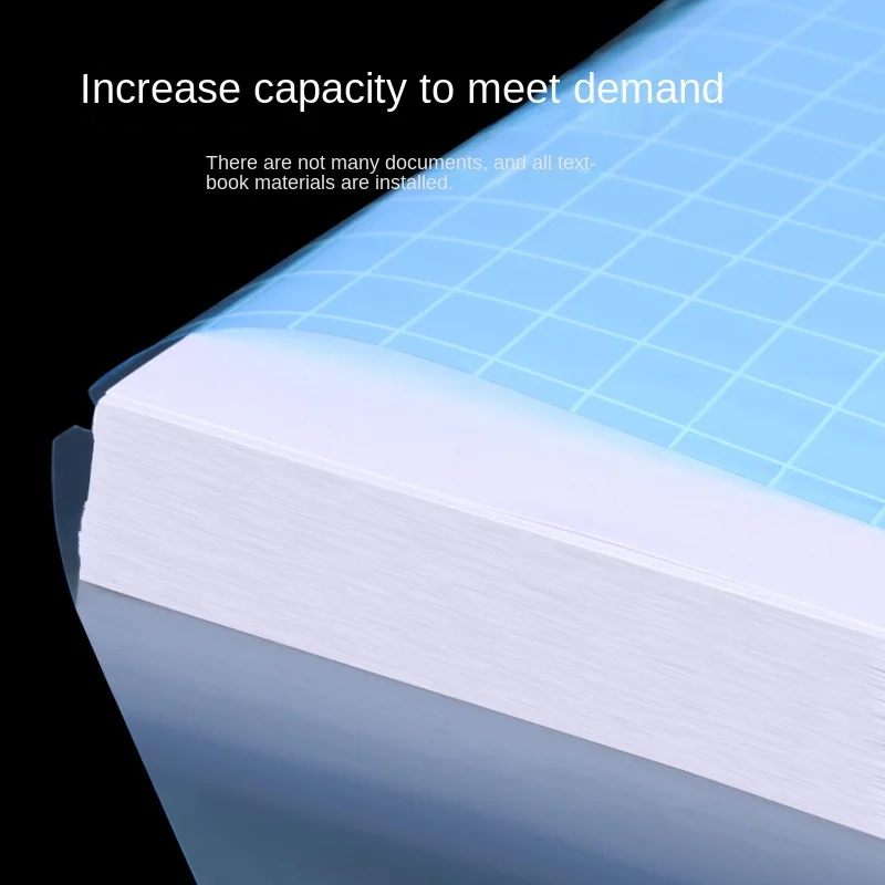 5 Colors 2mm Thick Color Student Folder Stationery Bag Button A4 File Bag Transparent Button Bag Plastic Storage Information Bag