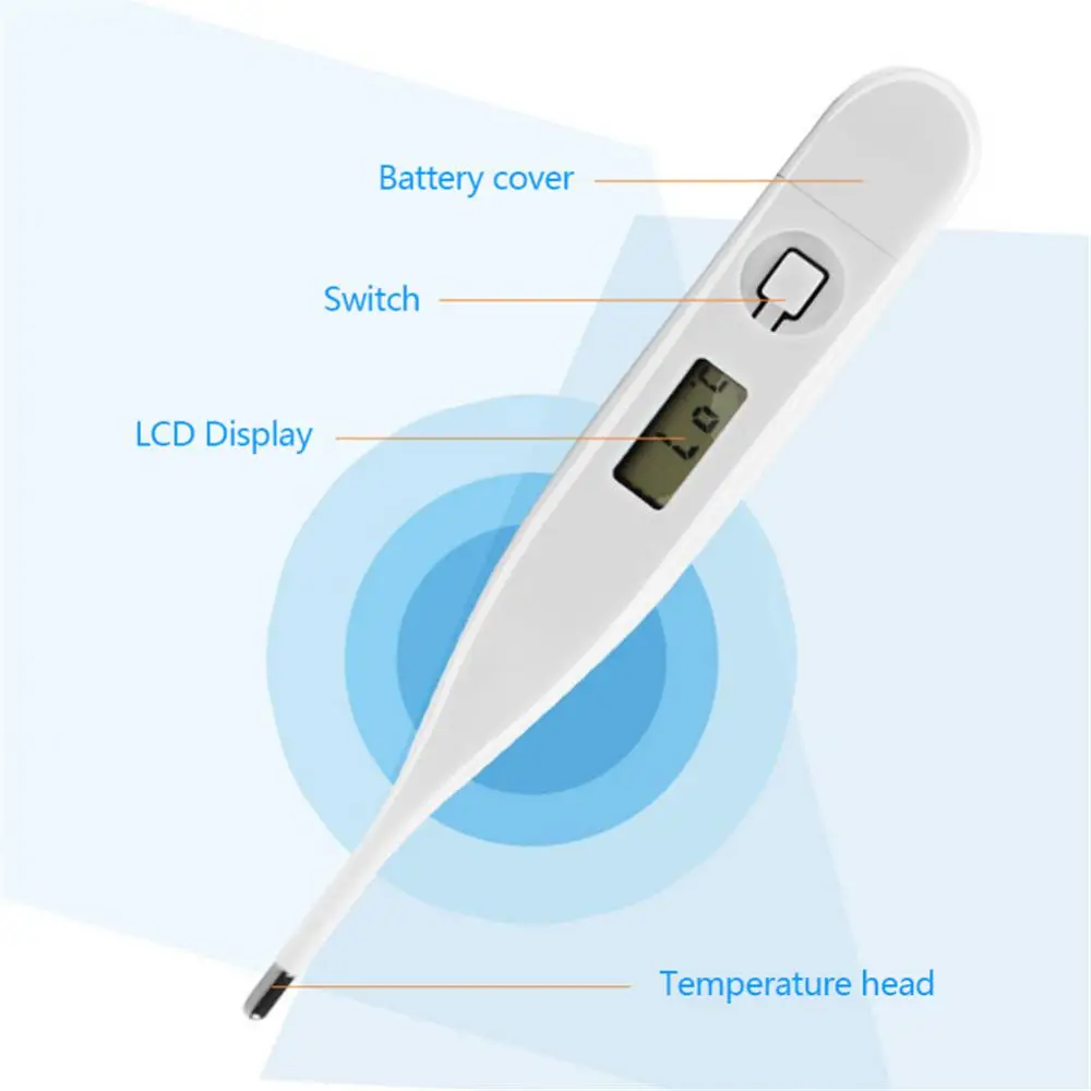 Cyfrowy termometr elektroniczny pod pachami Celsjusza Fahrenheita Miękka główka Oral Termometr na wylot temperatury ciała dla dzieci