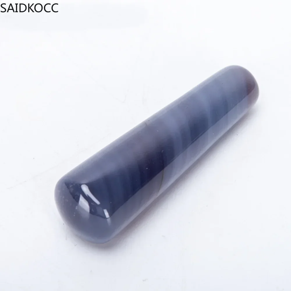 SAIDKOCC Natural Agate Mortar Rod Wear-resistant Grinding Rod Length 40mm 50mm 60mm 70mm 80mm