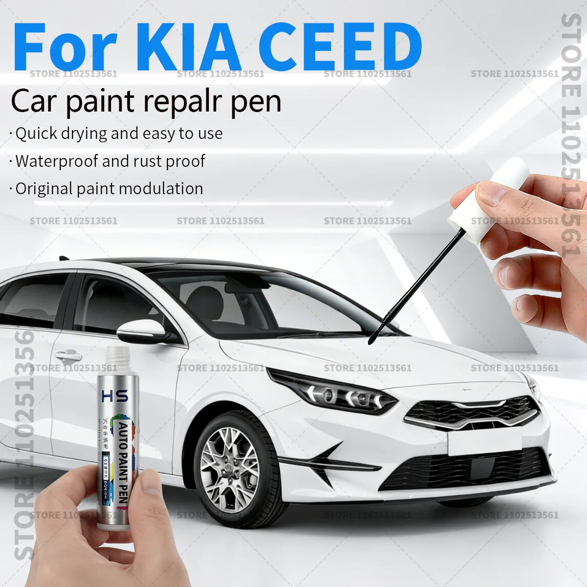 Car Paint Repair Pen Paint Scratch Repair Accessories For 2006-2025 KIA CEED Black Pearl Blue Flame Deluxe White Lunar Silver