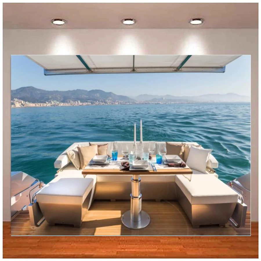 Telón de fondo de fotografía, barco de montaña, barco de cubierta de mar, fotografía escénica, cartel de fondo, estudio fotográfico, cena de verano