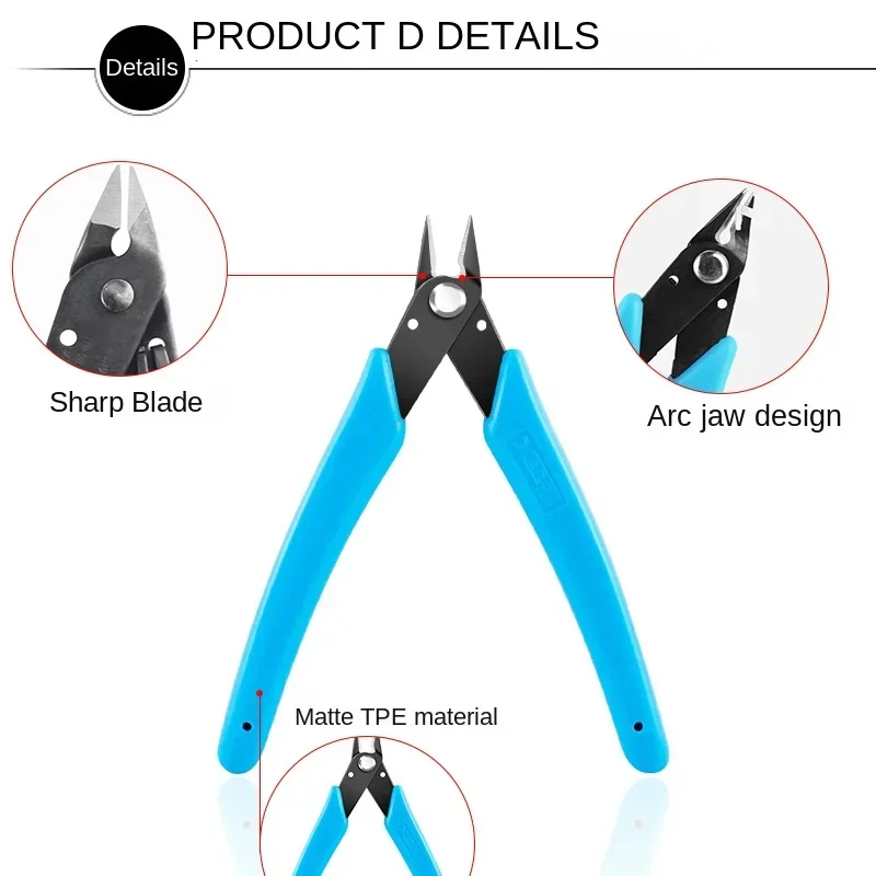 170 Oblique Pliers High Hardness and Strong Blade Sharp Gundam Model Water Mouth Pliers Stainless Steel Wire Cutter 1PC