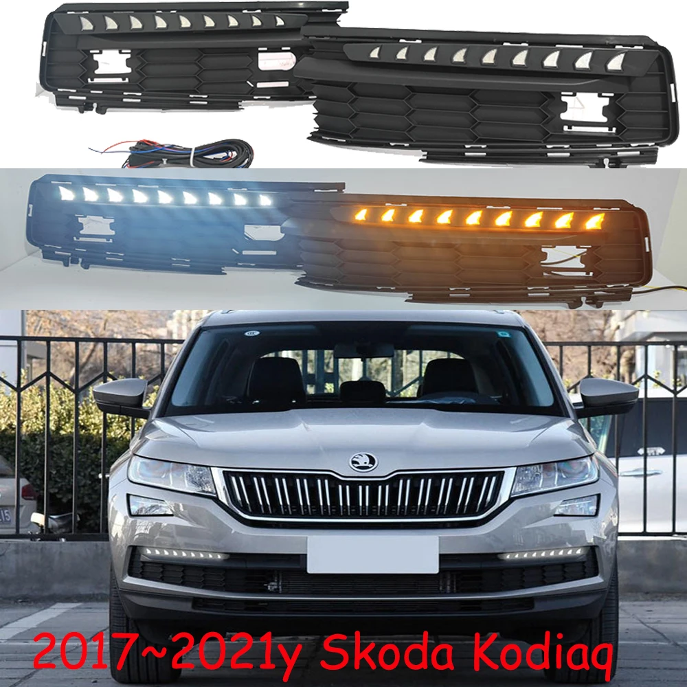 Dynamic car accessories bupmer head light for Skoda Kodiaq fog lamp LED headlight led 2017~2021y for skoda headlamp