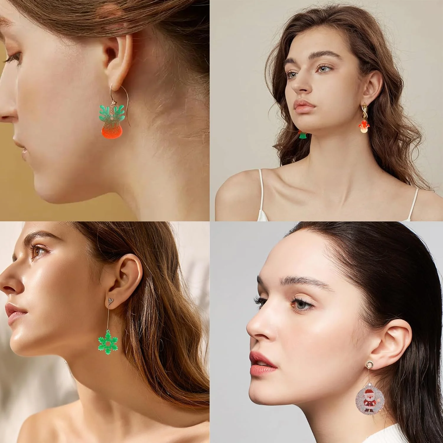 

3-Piece Christmas Resin Jewelry Mould Set - Silicone Resin Jewelry Moulds - Christmas Snowman, Tree, Sock, Snowflake, Bell Shape