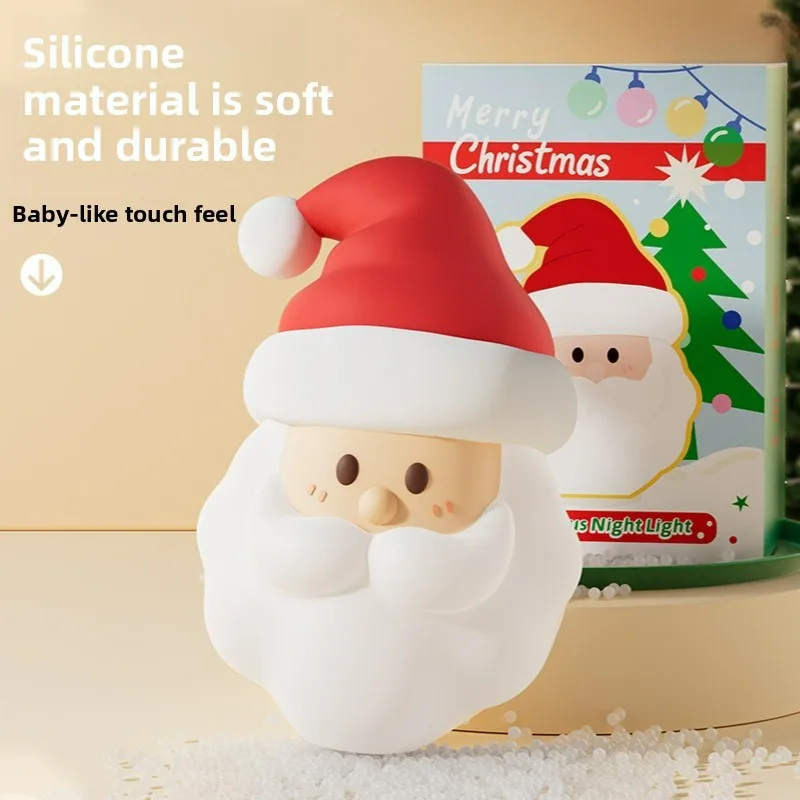 

Santa Claus Night Light USB Rechargeable Bedroom Hallway Magnetic Tap Light Creative Holiday Atmosphere Lamp Gift