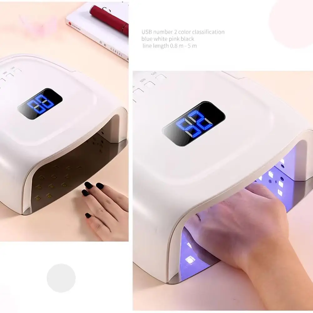 مصباح أظافر LED بالأشعة فوق البنفسجية قابل لإعادة الشحن بقدرة 60 وات، مجفف أظافر لاسلكي أسرع، مصباح معالجة احترافي لأظافر القدم