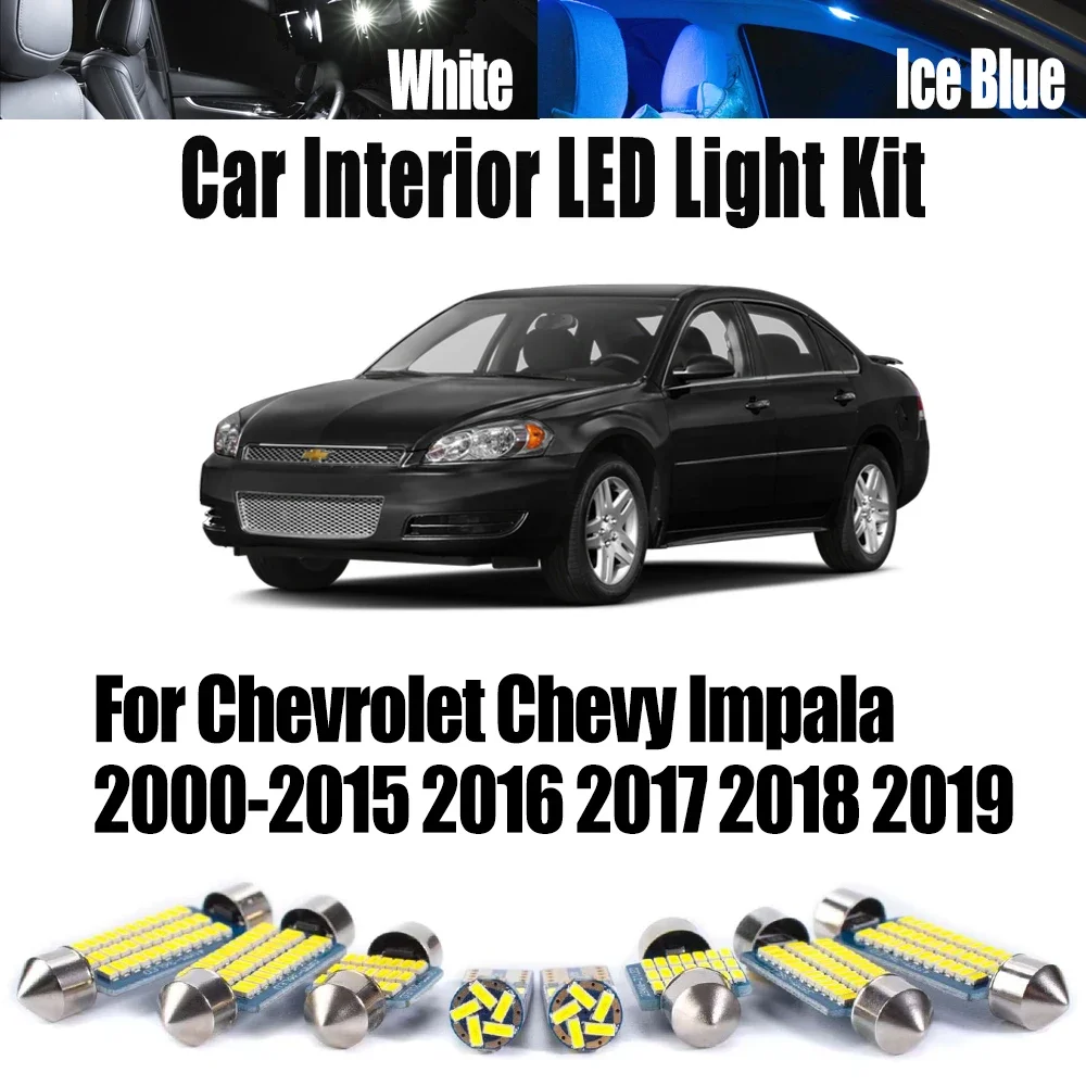 

Светодиодный комплект внутреннего освещения багажника для чтения карт для Chevrolet Chevy Impala 2000- 2015 2016 2017 2018 2019 Canbus автомобильные аксессуары