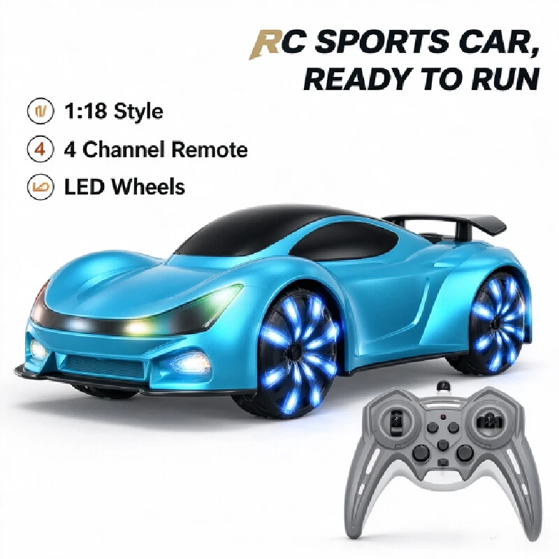 Generic 4wd Remote Control Car Drift Racing Vehicle With Led Light Spray Effect Rechargeable Electric Hobby Toy For Adults