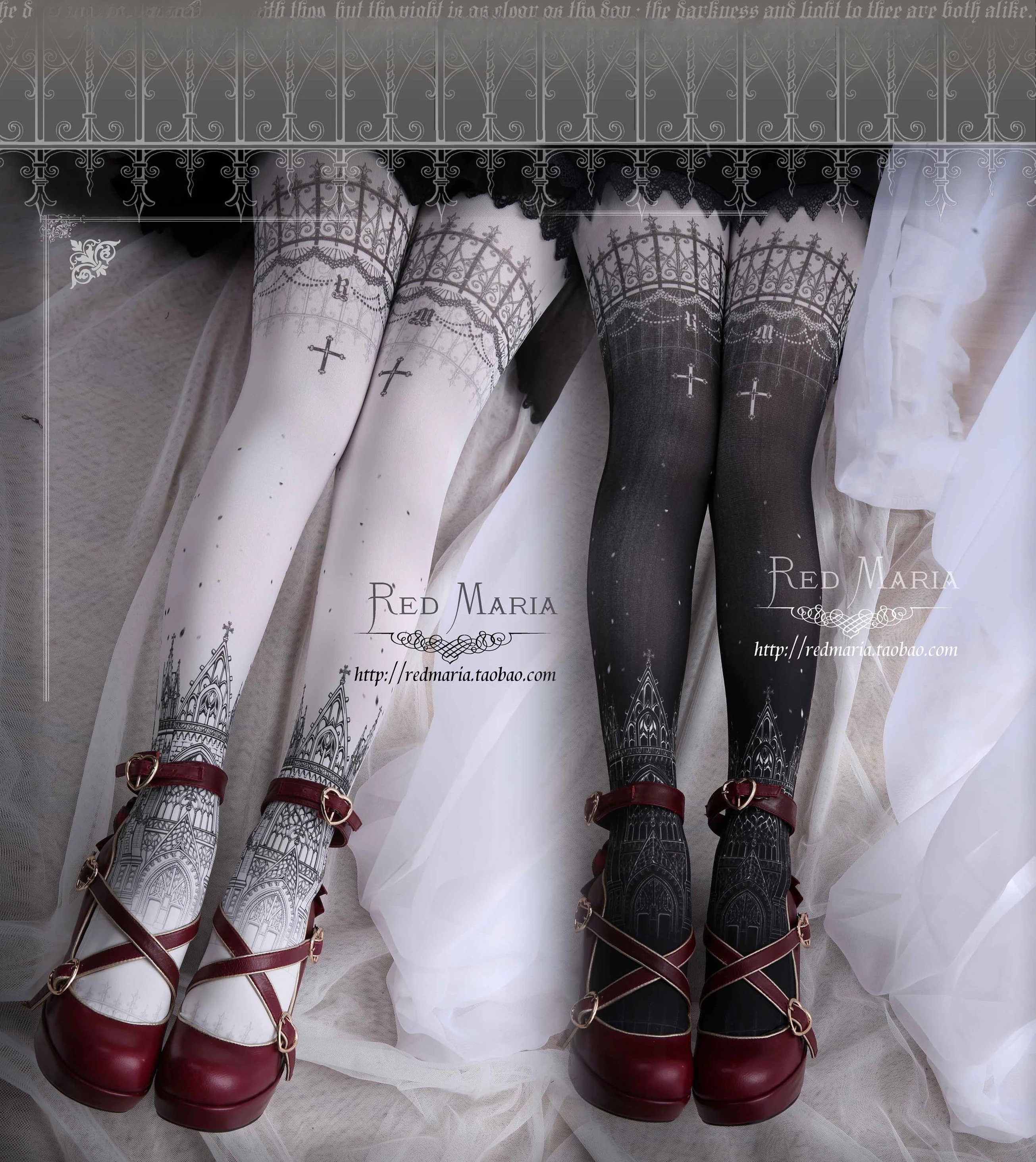 Japanese Original Duplex Print Pantyhose Summer Fashion Girl Gothic Cute Slim-Fit Elegant Tights Women Black Sexy Stockings