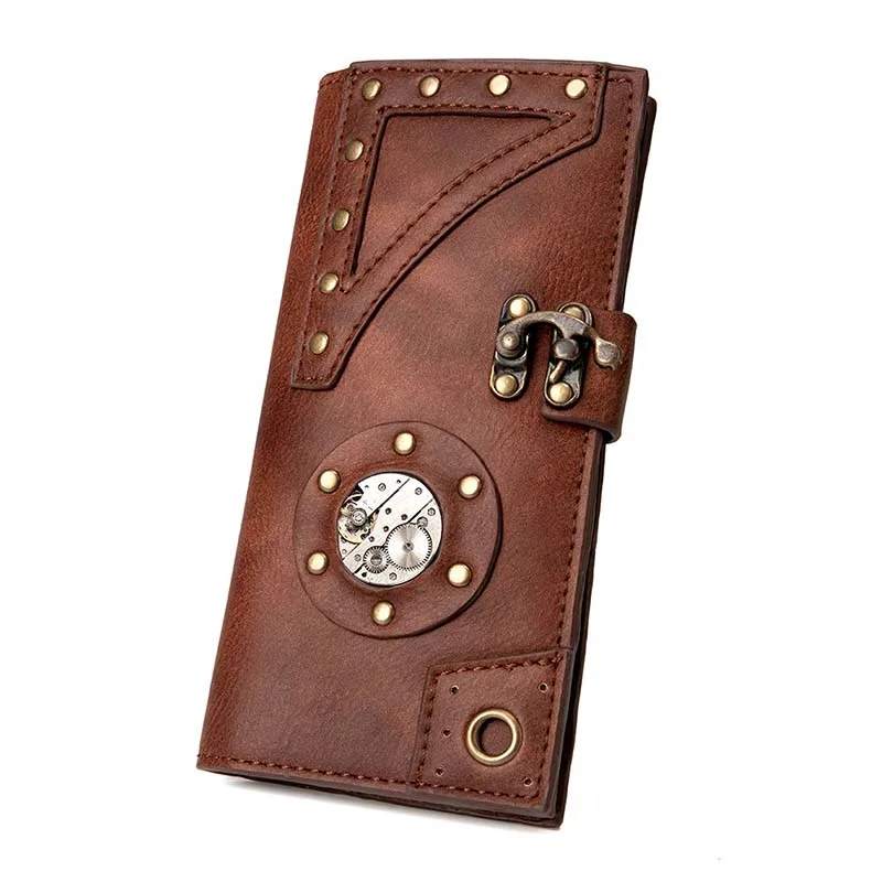 2023 Punk Vintage Long Wallet Pu Leather Id Card Holders Wallets for Women's Men's Credit Business Card Holder Coin Purses Gifts