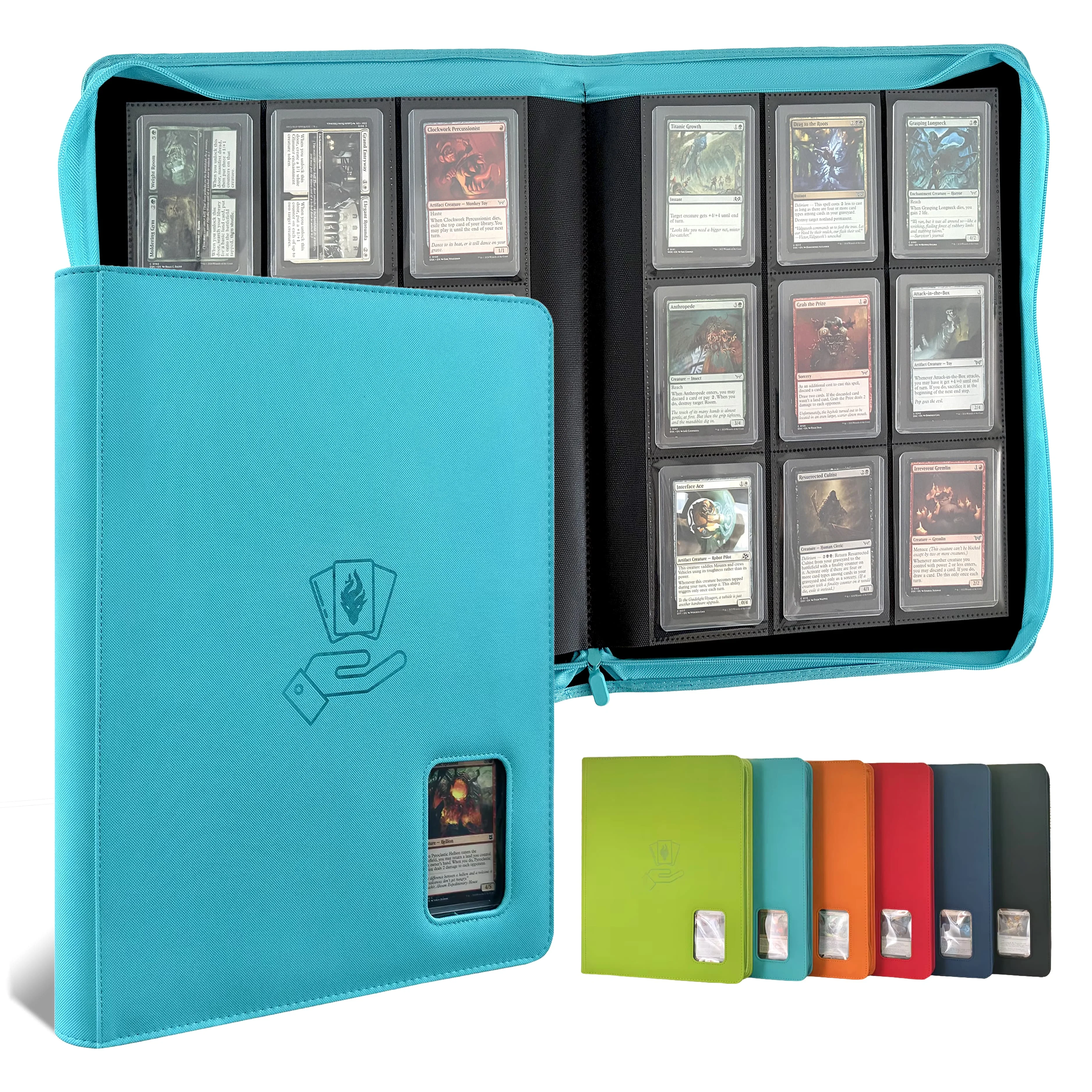 9-Taschen-Toploader-Kartenordner, fasst 360 Top-Loader, 3×4 Zoll stabiles Trading-Card-Aufbewahrungsalbum für Spiel- und Sportkarten – Detail 1