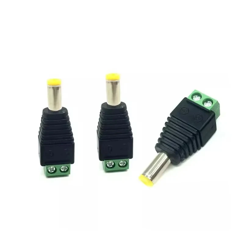 DC Power Connector Male Adapter Terminal Direct Terminal Block 5.5 * 2.1mm No Need To Weld New Yellow Plug F1