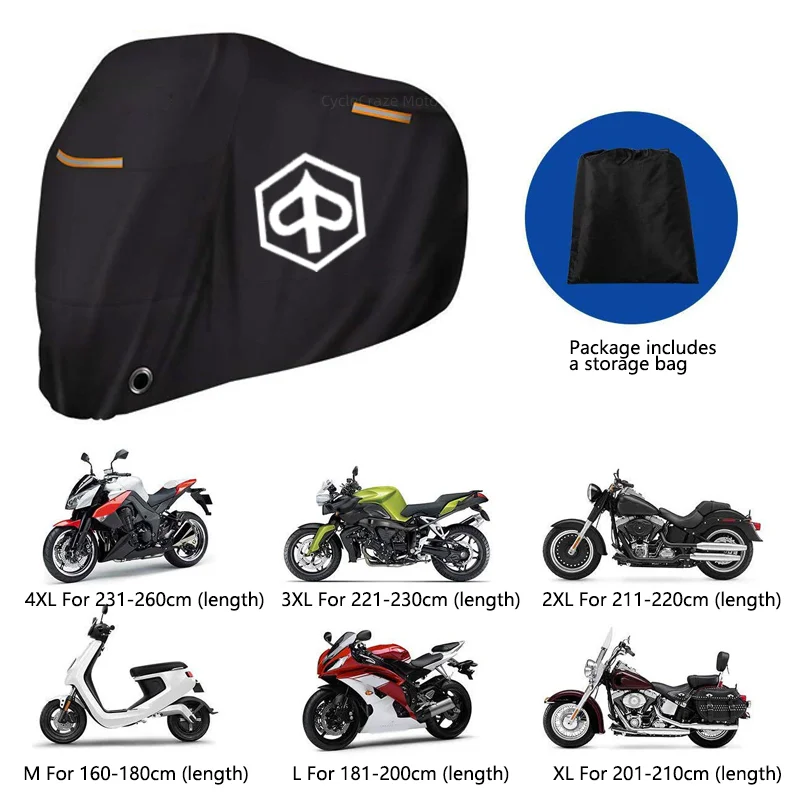 Motorcycle Cover Waterproof Outdoor Scooter UV Protector Dust Rain Cover For PIAGGIO Liberty125 MP3 500 Medley Beverly 300 ZIP50