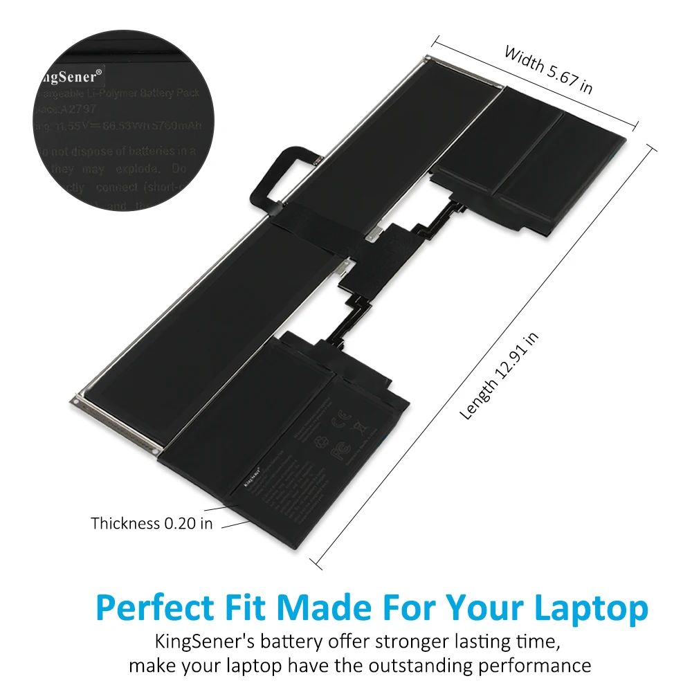 Imagem -05 - Kingsener-bateria do Portátil para Apple Macbook Air A2797 153 Polegadas Chip m2 2023 A2941 11.55v 66 wh 5760mah Novo