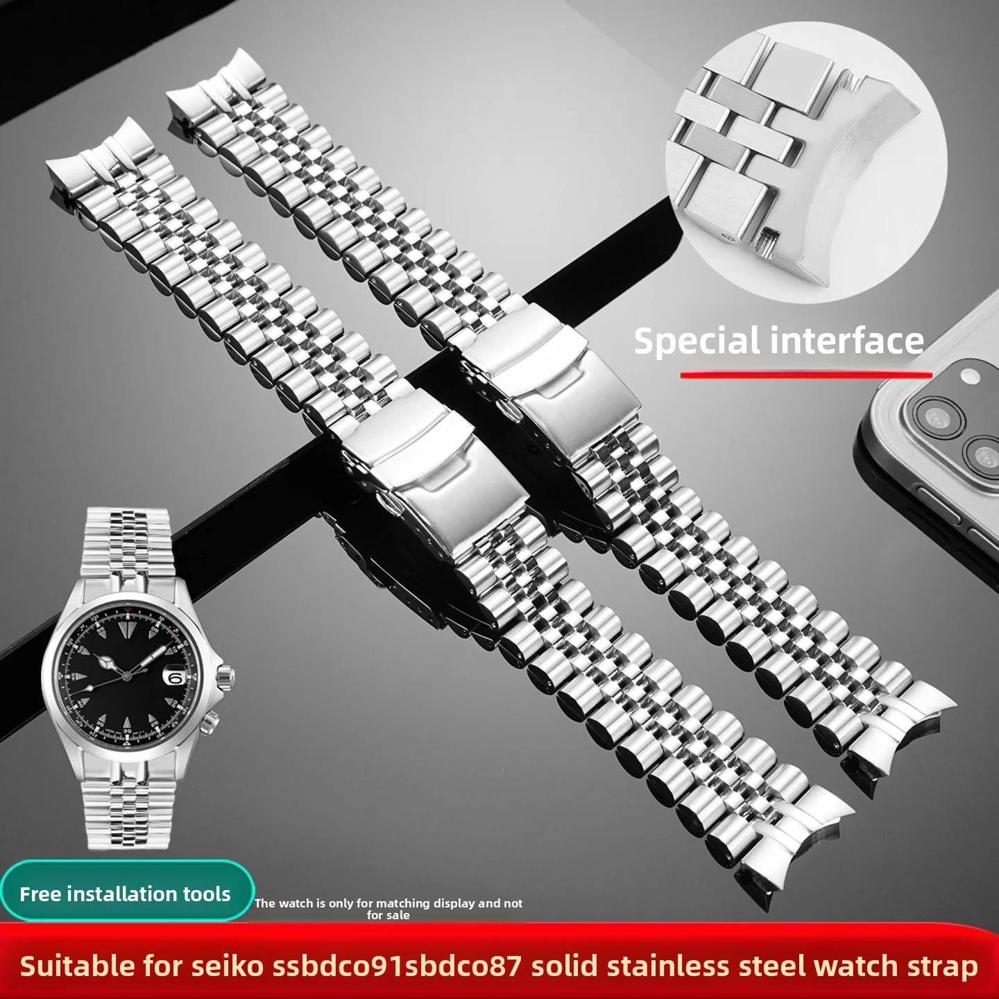 

Металлический браслет для часов SEIKO SBDC091 SBDC087 SBDC135 SARB017, 20 мм, модифицированный, из цельной нержавеющей стали, с изогнутыми концами, мужской.