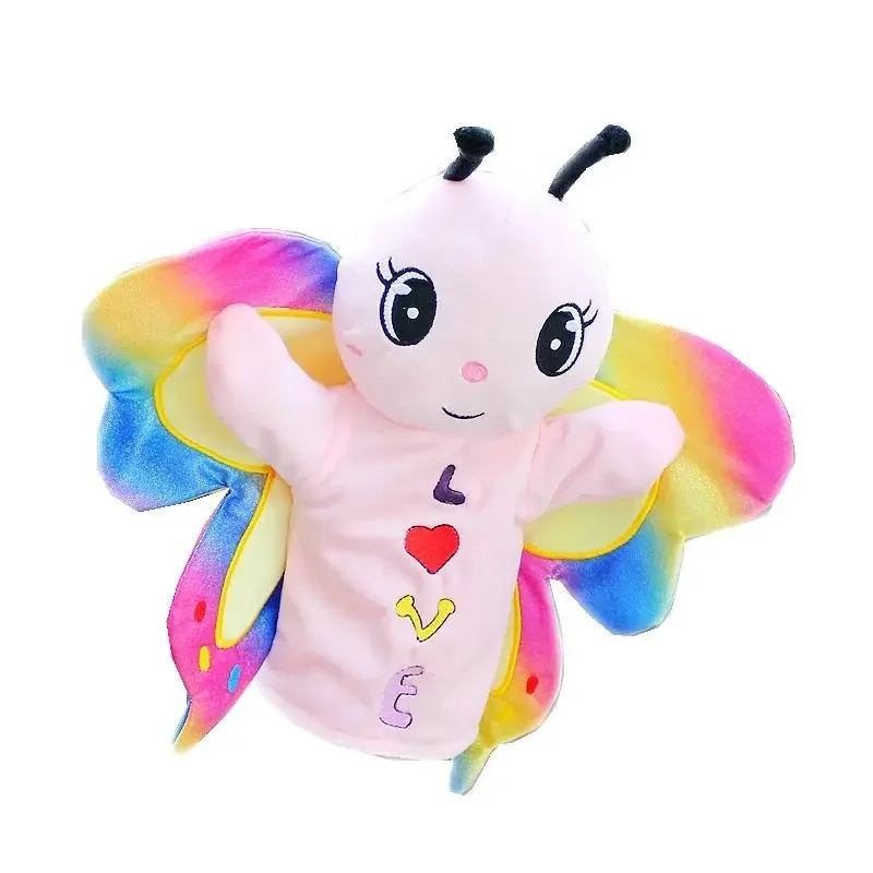 Simulation Animal Butterfly Doll Plush Hand Puppet Interactive Toys 25CM