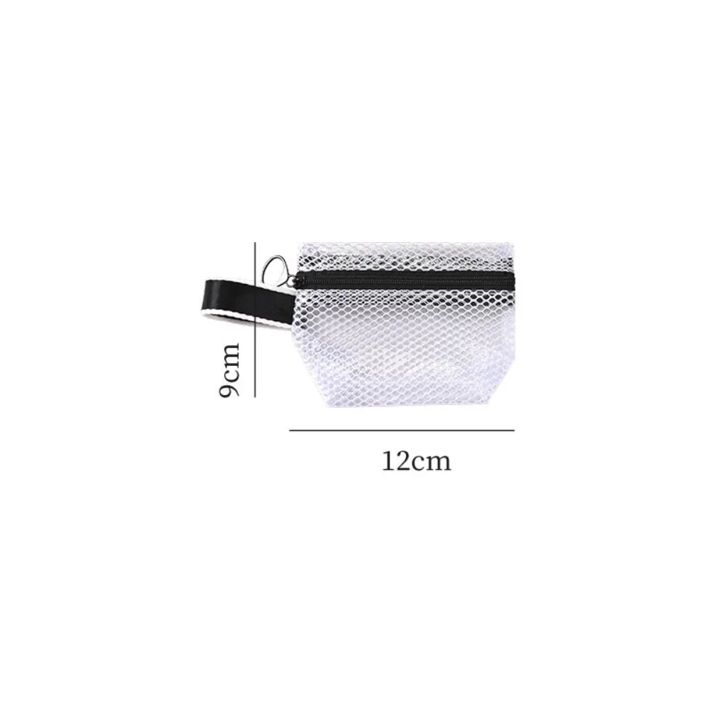 

Transparent Mesh Storage Bag Zipper Coin Purse Travel Organizer Lipstick Makeup Bag File Bag ID Credit Card Zipper Pouch Travel