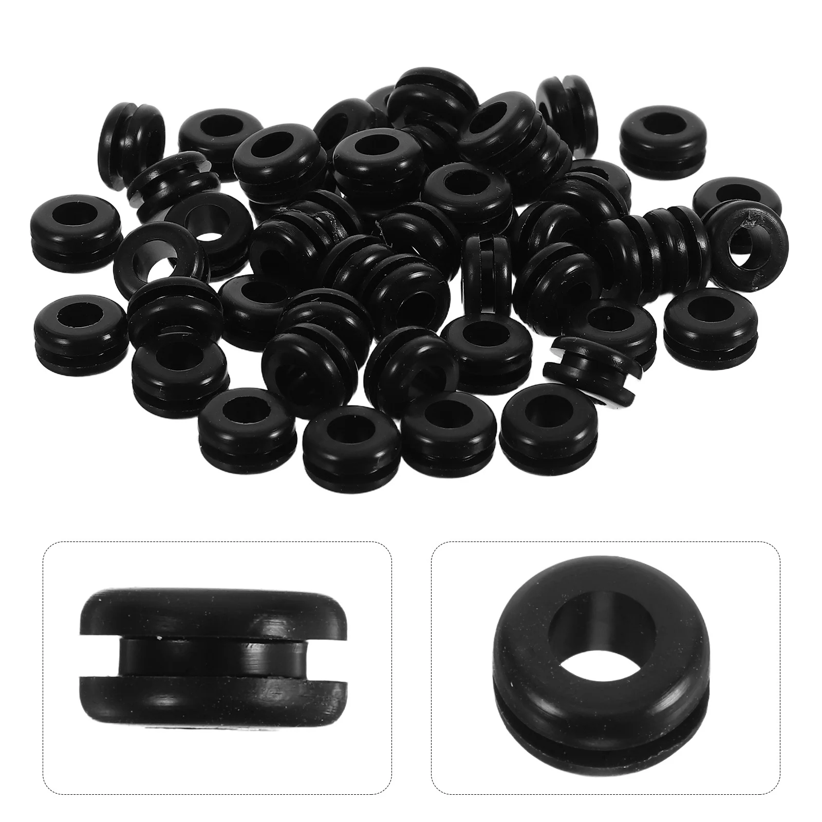 

50Pcs Silicone Wire Sleeve Grommets Dual Sided Durable Cable Protector Clips for Automotive Electrical Wire Fasteners