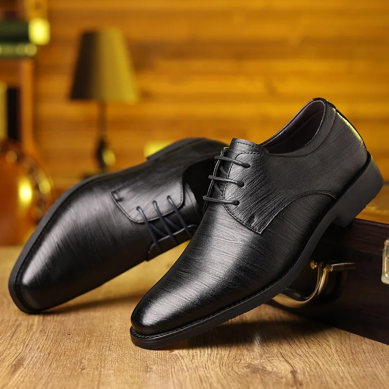 New Designer Large Size Derby Shoes for Women Fashion Soft-soled Business Men's Dress Shoes Leather Casual Wedding Shoes Male