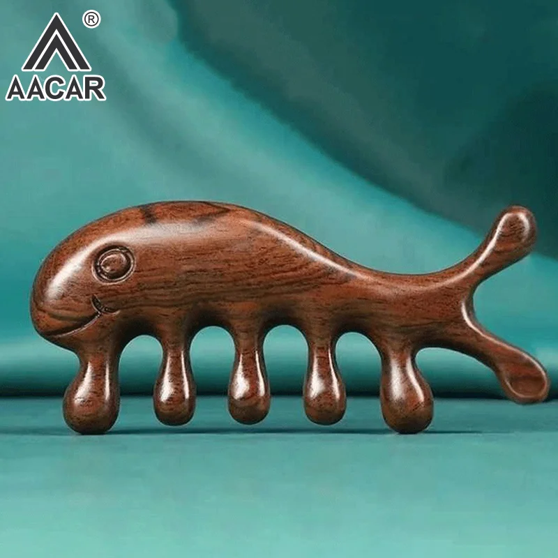 

Массажная расческа из сандалового дерева, меридианная расческа для кожи головы, антистатическая расческа с широкими зубьями