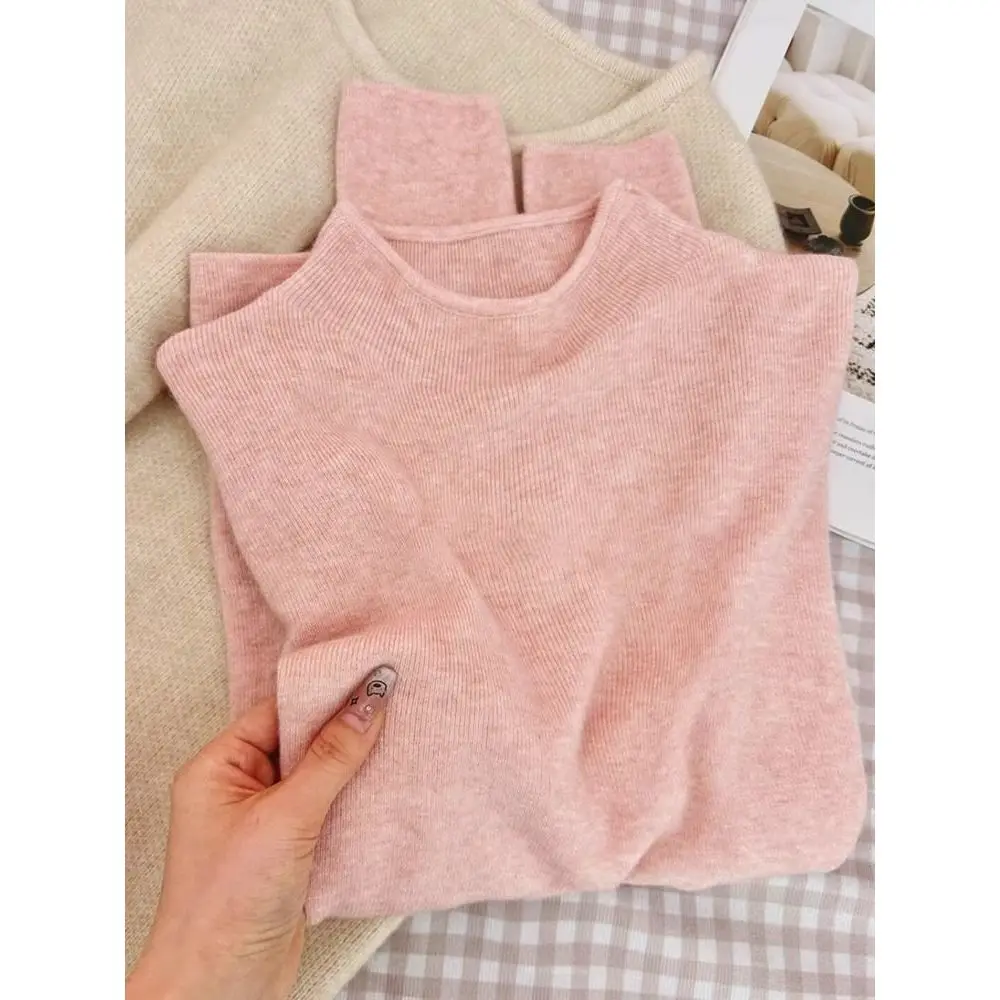 

Мягкий длинный вязаный свитер Sve High Ne Base Layer Top для ранней осени и зимы Универсальный удобный эластичный полиэфирное волокно