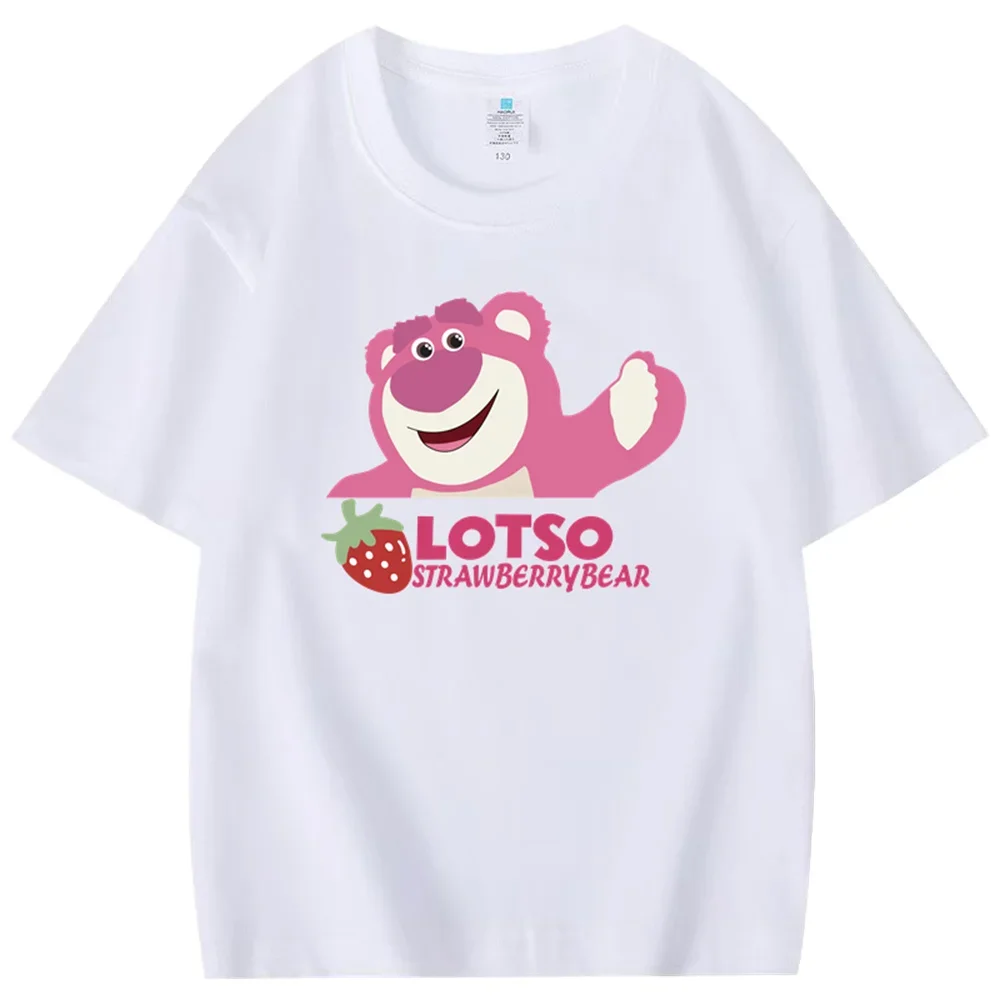 

Boys Girls Fashion Casual Top T-shirt Casual Clothing Personality Street T Disney Strawberry Bear 2025 Summer
