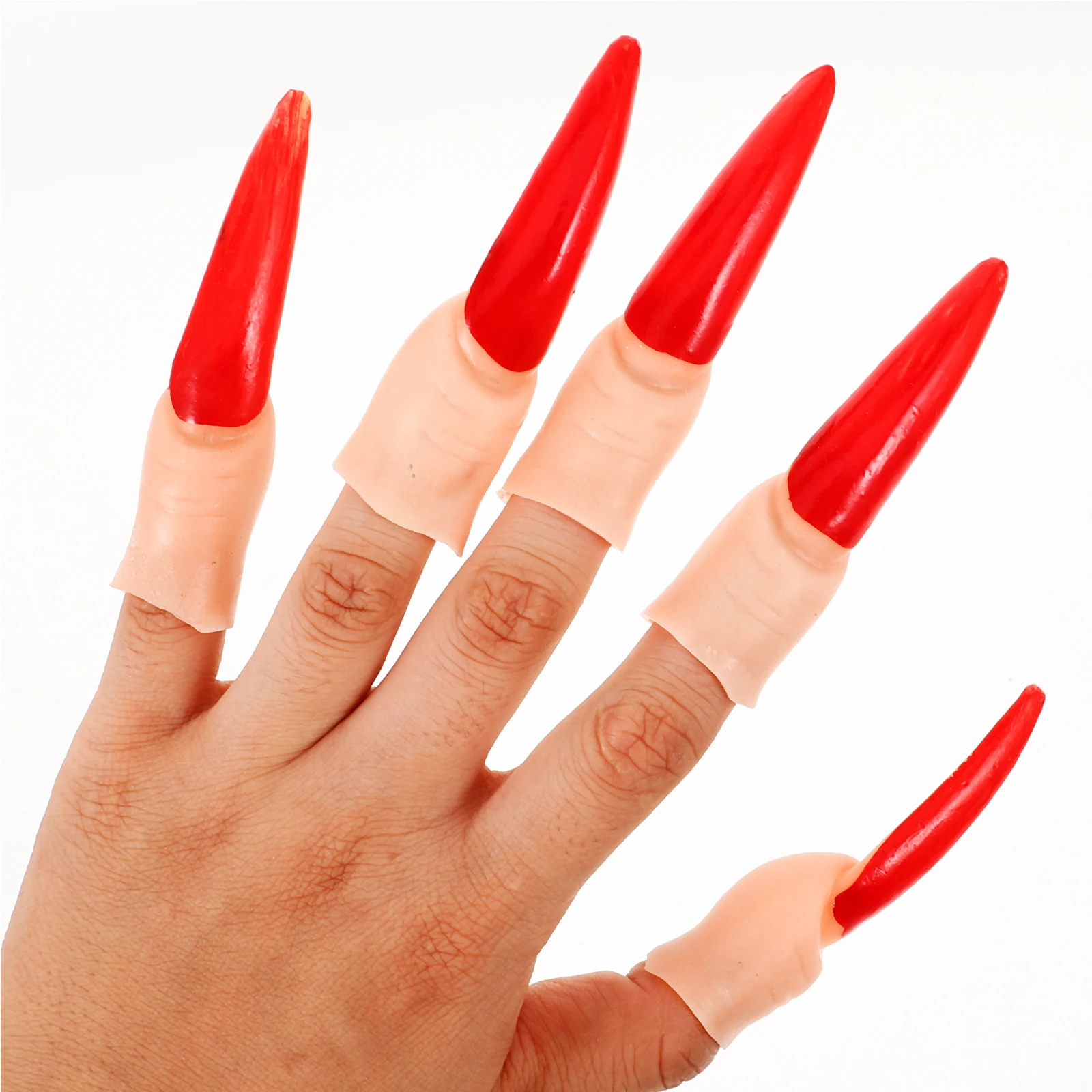 

10Pcs Halloween Fake Finger Covers Realistic Witch Fingers Reusable Horror Party Props Scary Decorative Rubber Halloween