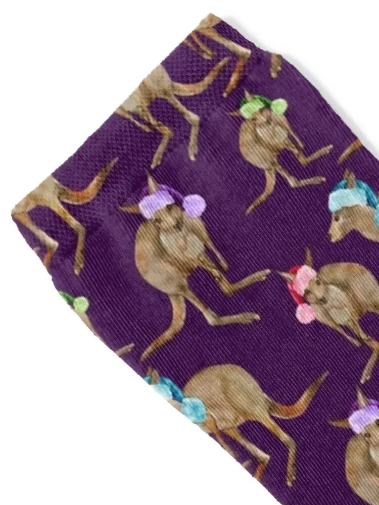 مجموعة جوارب صيفية بنمط الكنغر لعيد الميلاد، جوارب تنس حرارية شتوية عصرية للفتيات والرجال