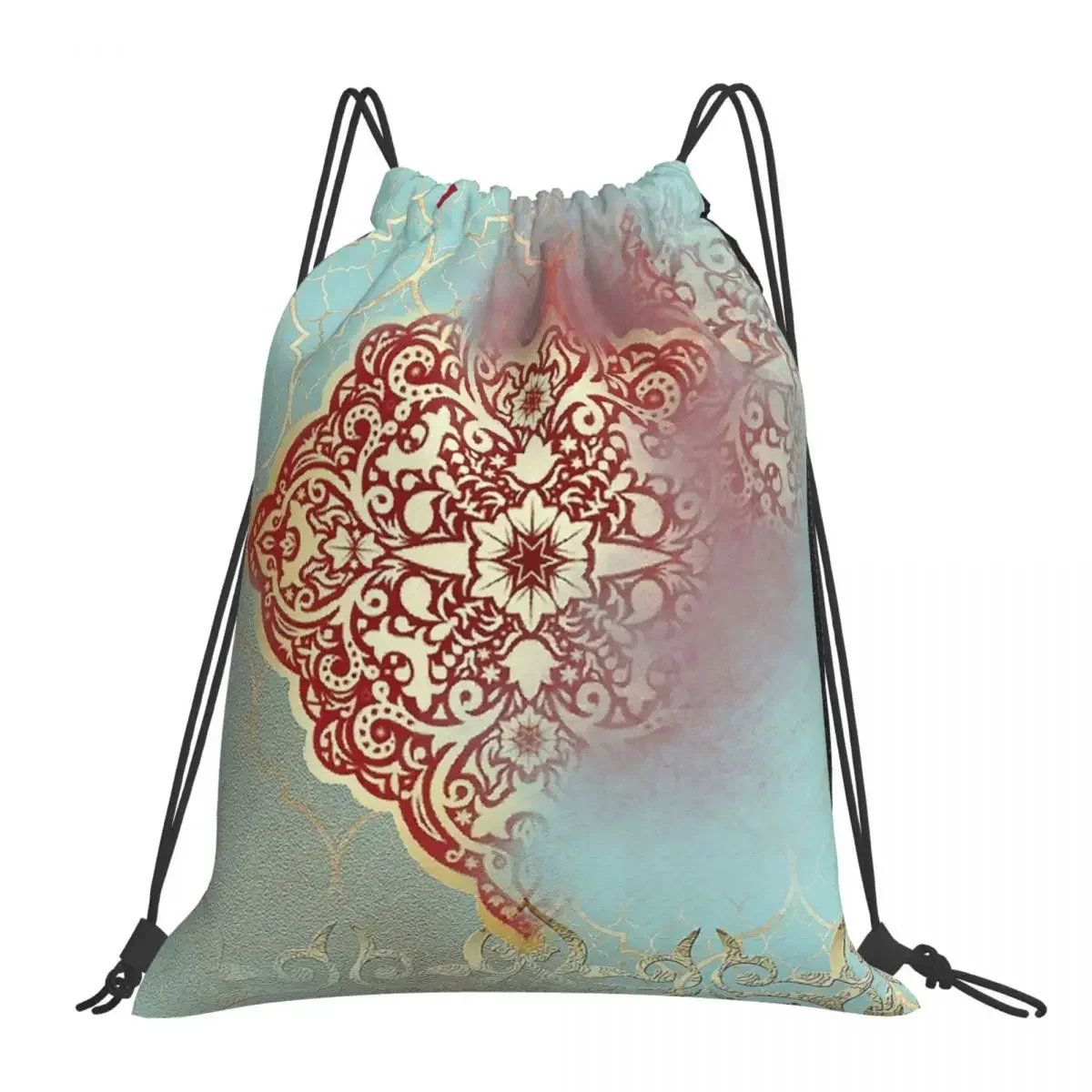 Oriental Glow - Digital Painting, Digital Art, Oriental Backpacks Drawstring Bags Drawstring Bundle Pocket Shoes Bag BookBag