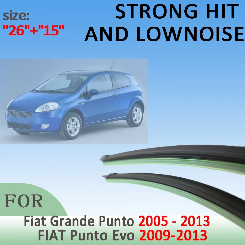

Wiper Front Wiper Blades For Fiat Grande Punto 2005 - 2013 Windshield For FIAT Punto Evo 2009-2013 2010 2011 26"+15" Accessories