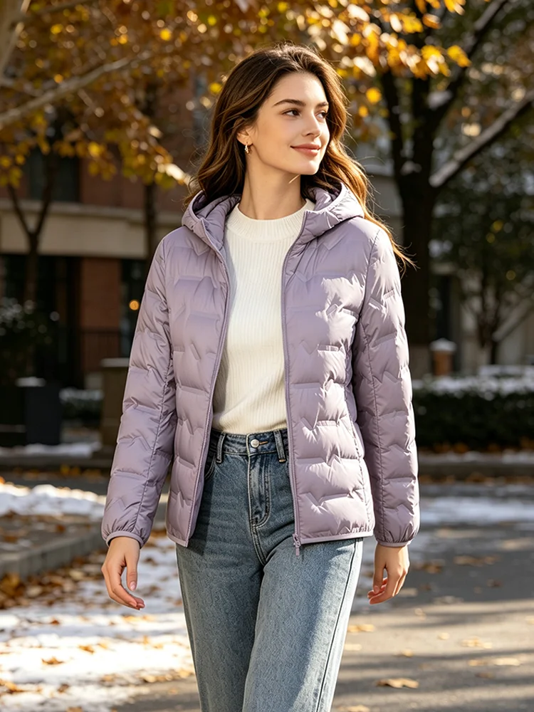LNGXO Women Down Jacket Winter Warm Duck Down Lightweight Padding Jackets Hiking Camping Climbing Trekking Graphene Lining Coat