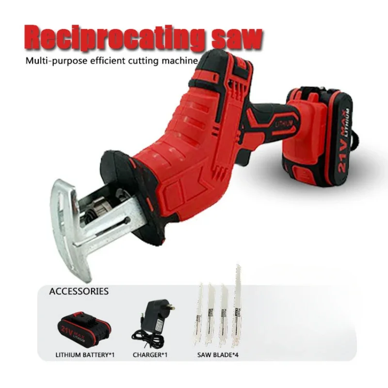 21V Cordless Reciprocating Saw Portable Adjustable Speed Chainsaw Wood Metal PVC Pipe Cutting Saw Power Tool For Makita Battery