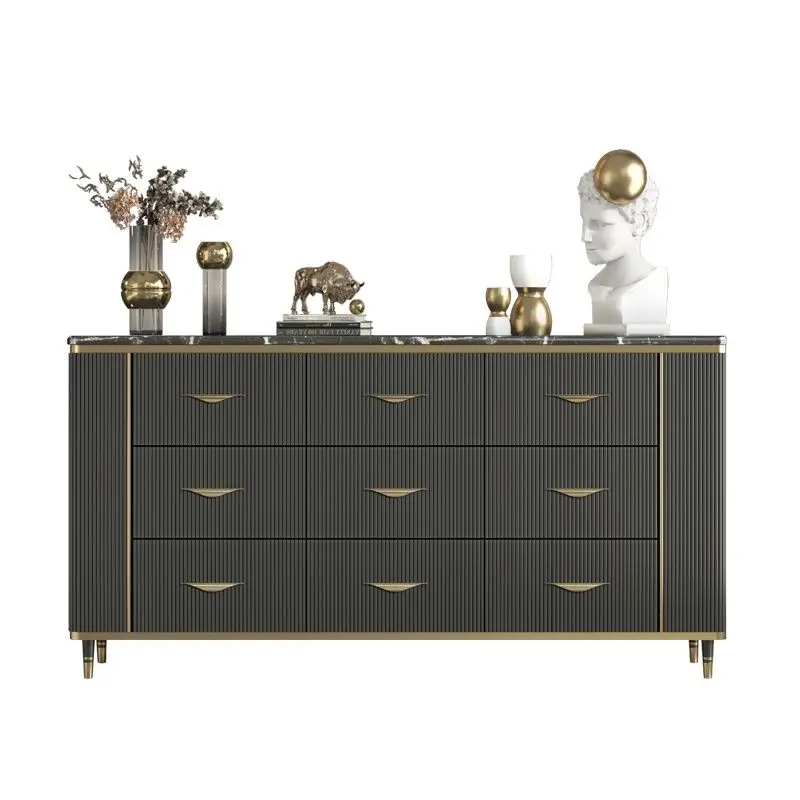 

modern simple living room, storage cabinet, bucket cabinet solid wood bedroom, TV cabinet, drawer-type six-chest cabinet