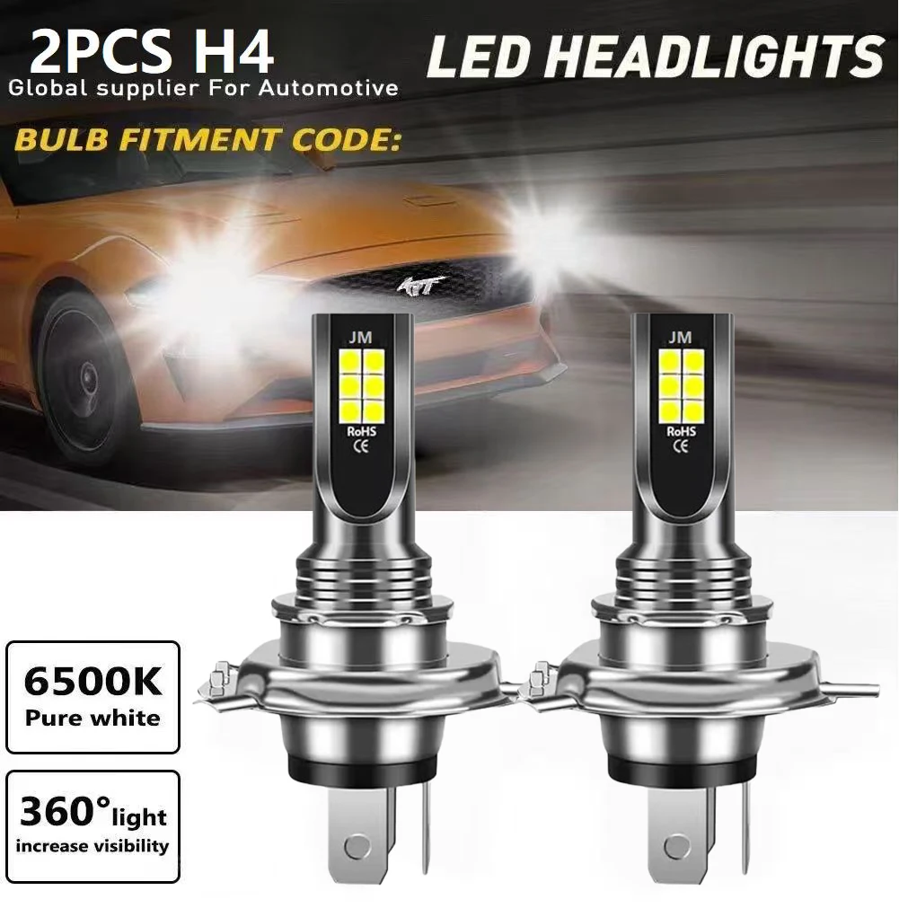 

2x H4 HB2 9003 LED 12-3030SMD Противотуманные фары DRL Ксеноновые белые лампы 6000K