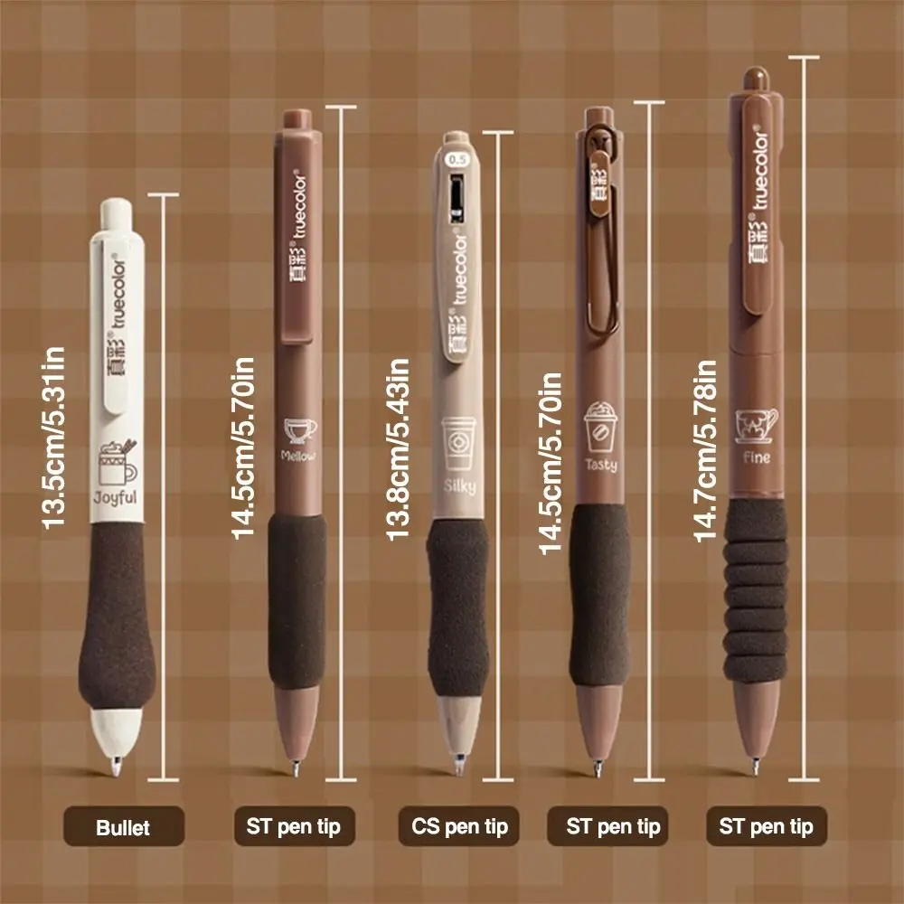 5 pz/scatola Creative ST Tip Gel Pen Press Type Soft Cloud Grip penna neutra 0.5mm Black Ink Writing Tools studente specifico