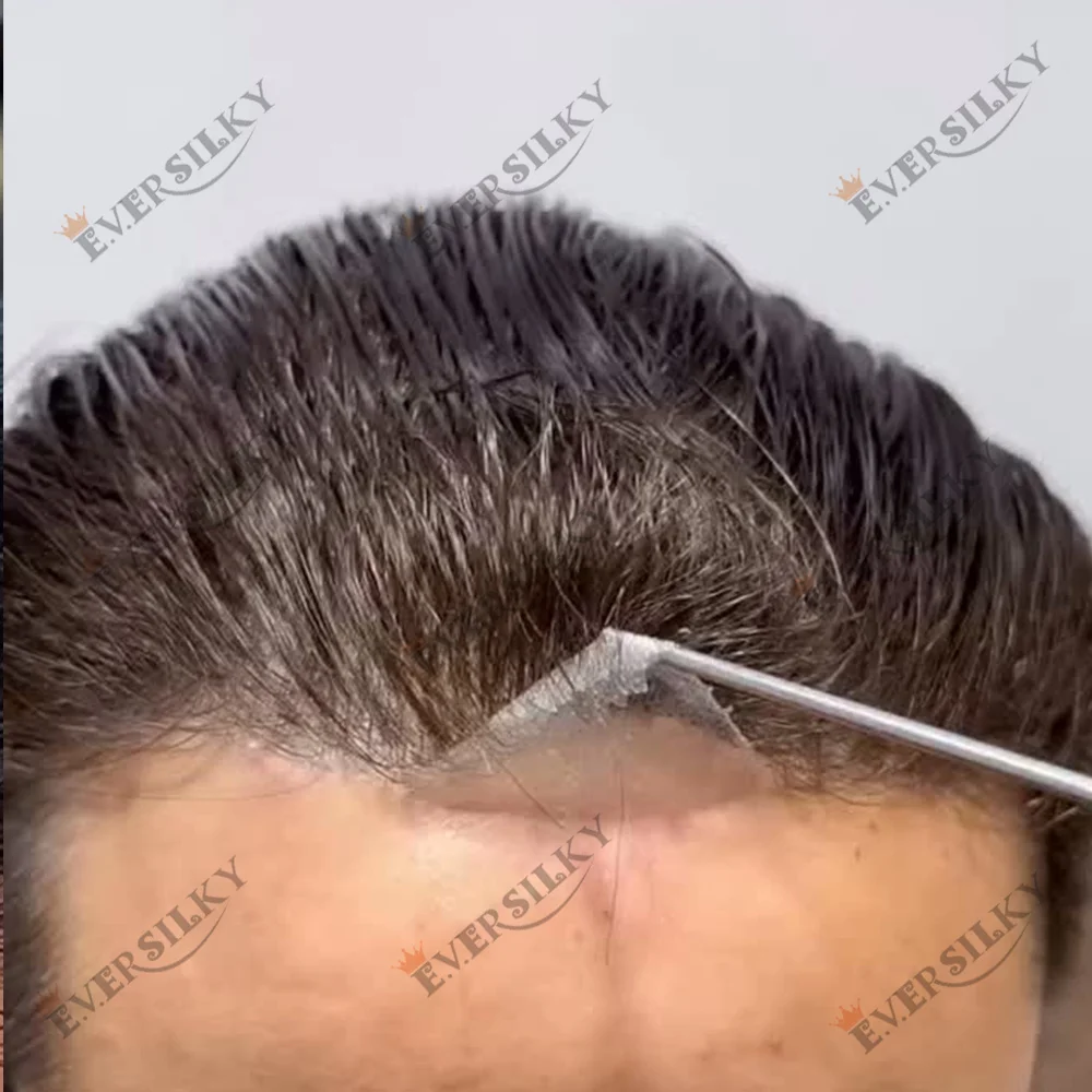 

0.02mm Ultra Thin PU Toupee 80%Densit Blonde Men Natural Hairline #365 #220 Brown Black Realistic HumanHair Premium Grey Cut Wig