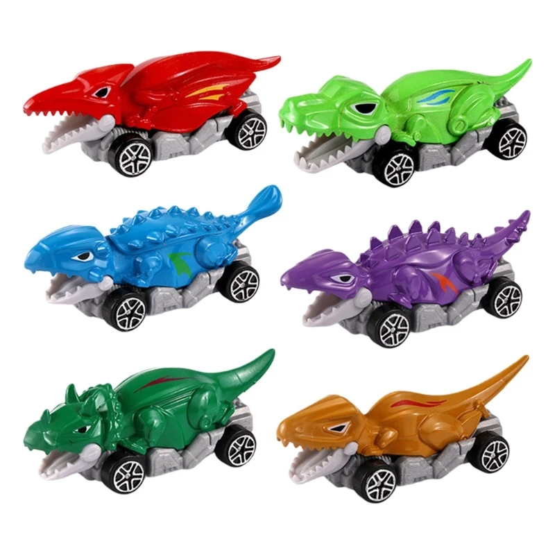 

6 шт. детский игрушечный автомобиль-динозавр, игровой автомобиль, ручная модель автомобиля, детский фестиваль, подарок 15UB
