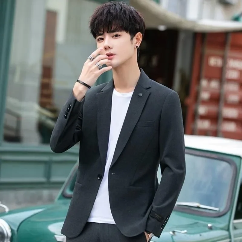 

Деловые мужские пиджаки, весенне-осенний мужской пиджак, красивое пальто высокого качества, винтажная одежда, простая одежда, новинка в мужской одежде