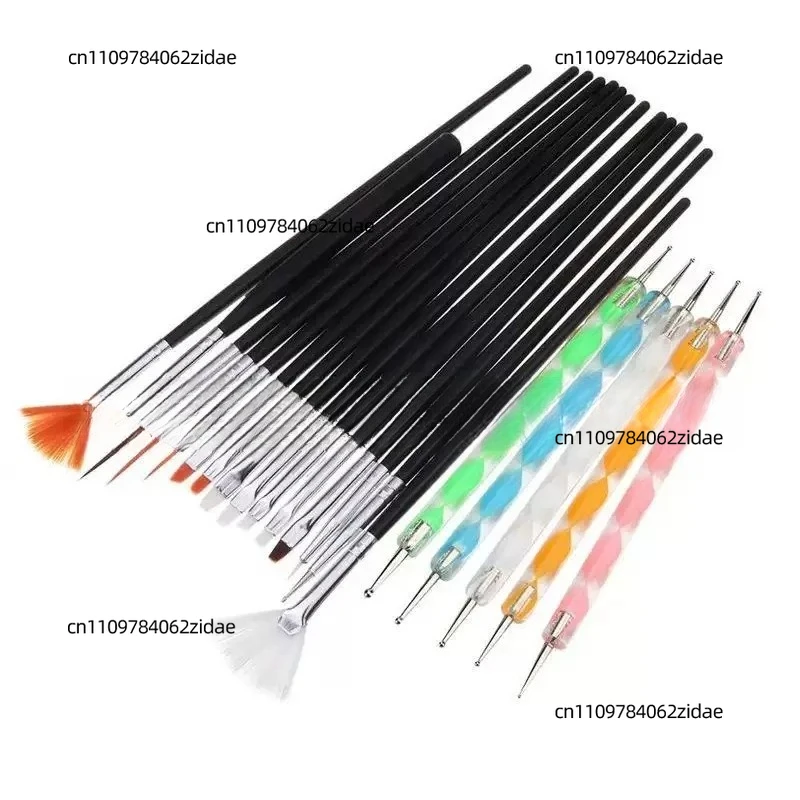 For 31Pcs Nail Art Brush Set Professional Painting Dotting Liner UV Gel Pen Gradient Drawing Manicure Tools Kit
