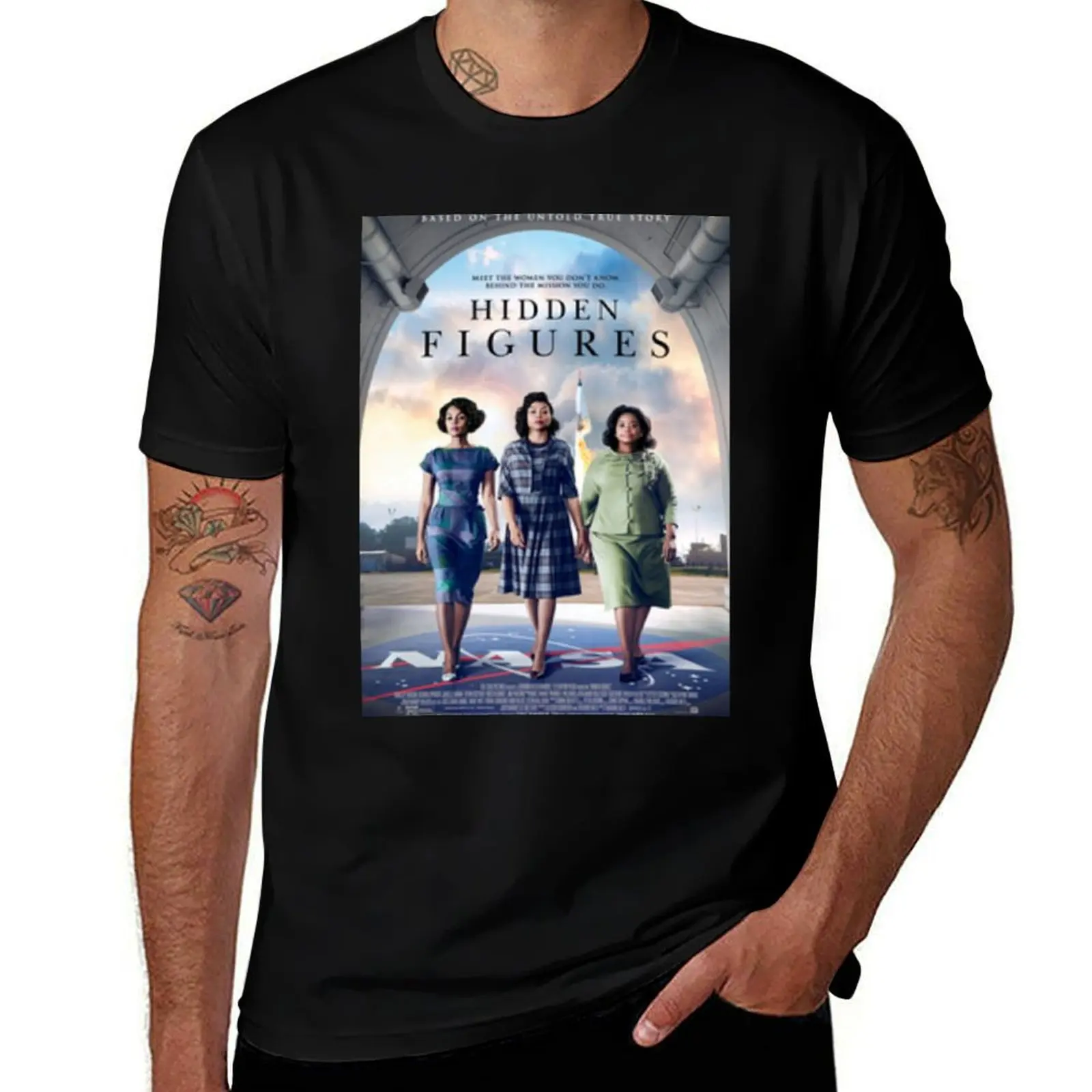 

Hidden Figures Official Poster merch T-Shirt t shirts for man graphic funny essential t shirt t shirts designer T-shirt