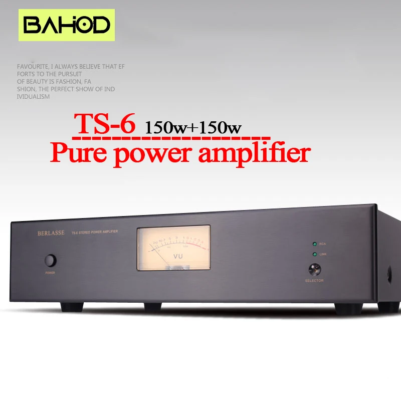 

BAHOD TS-6 150w*2 2-channel Power Amplifier Stereo Class AB Amp RCA Balanced XLR Vu Meter HIFI Home Audio