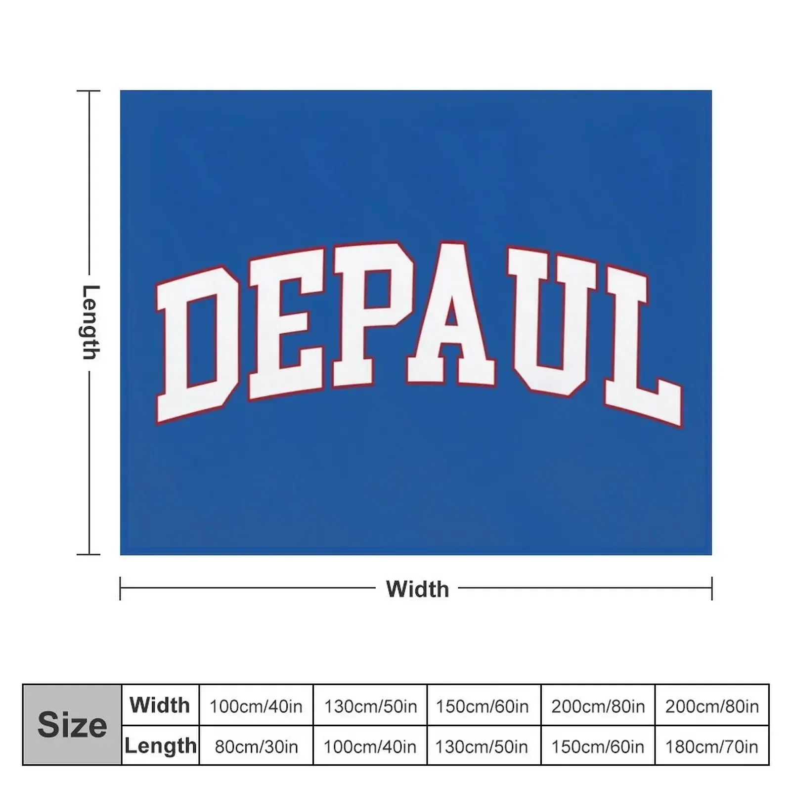 depaul - varisty font curved Throw Blanket Winter beds Designers Nap Blankets