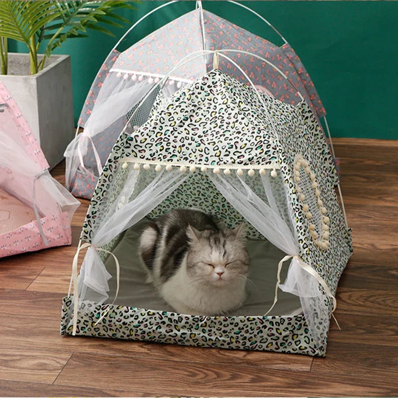 Pet Tent Bed For Cat House Cozy Products For Pet Accessories Nest Comfy Calming Cat Beds For Small Dogs Chihuahua Tent Hammock