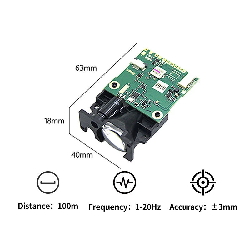 

NEW2026 Yunshis New Version SK-A100 Industrial Long Range Laser Displacement Sensor 100m UART Interface 3mm Accuracy for Object