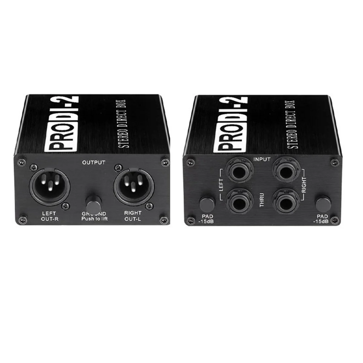 ProDI-2 Passive Stereo Direct Box Audio DI Box Direct Injection Box Low Noise Guitar Bass DI 2 Channel Audio Converter