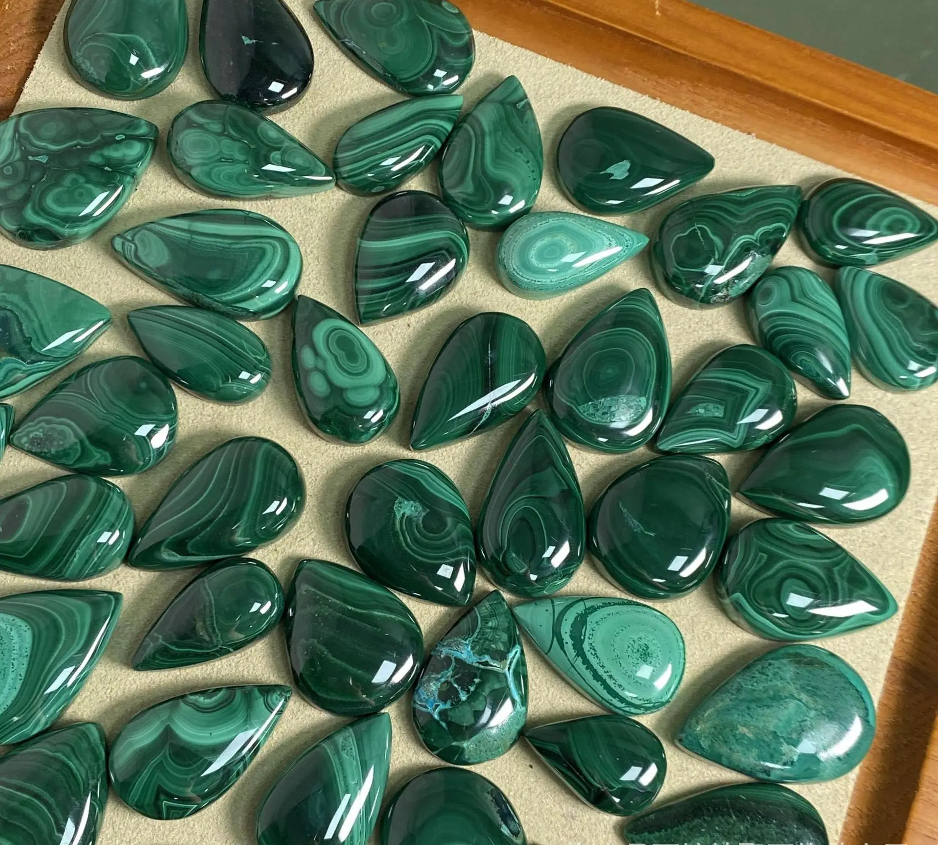 Wholesale 10pcs/pack Natural Malachite Bead 23-33mm Pear Drop Gemstone Loose Stone Pendant Jewelry DIY