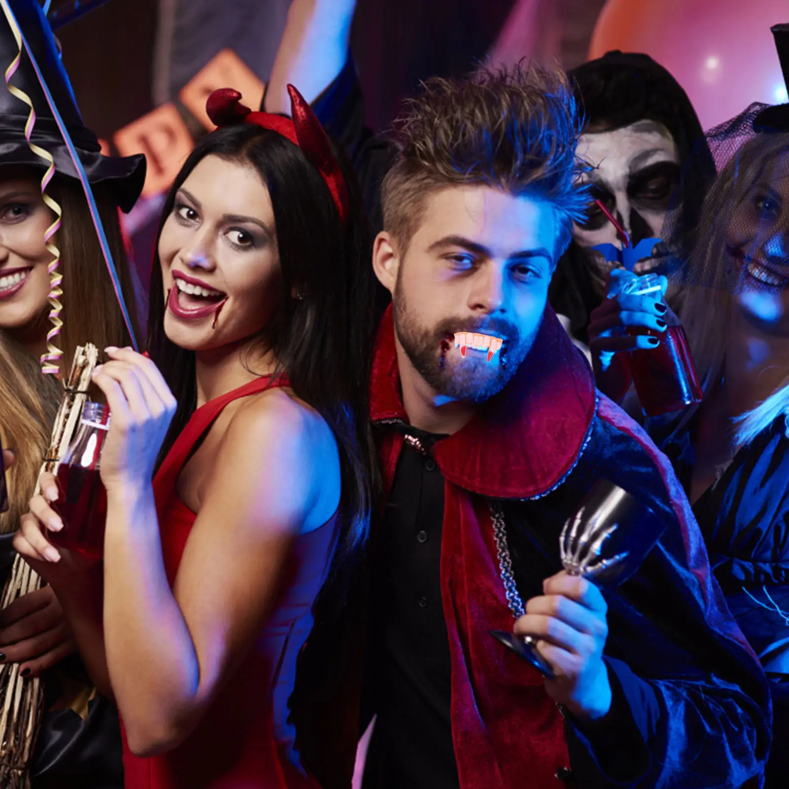 

12 шт. Накладные зубы для Хэллоуина, жуткие протезы для зомби-вечеринок, страшные аксессуары для косплея, забавные принадлежности для розыгрышей