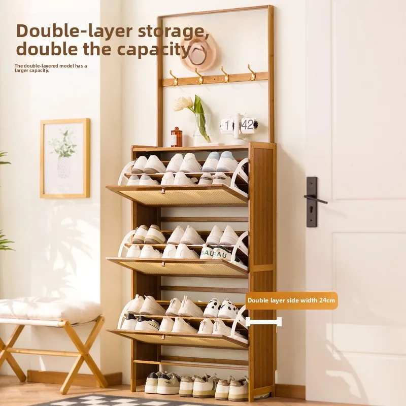 

Shoe rack Multi-layer household door Coat rack Entry door Hanging hanger Integrated rental room Shoe rack Simple shoe cabinet